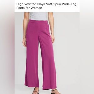 High Waisted Playa Wide Leg Trousers w/ Deep Pockets. Size XL TALL